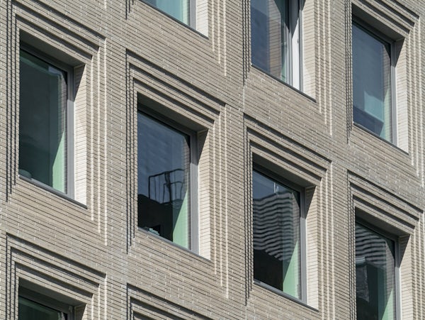 Close Up of Stepped Framed Windows